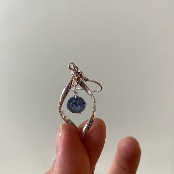 Vintage Studio 54 Disco Style Silver Earrings - Picture 4 of 4